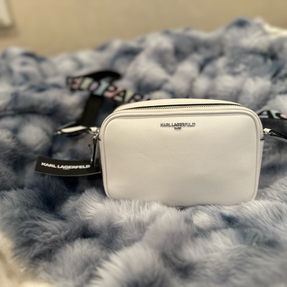 Karl Lagerfeld White Crossbody Camera Bag
